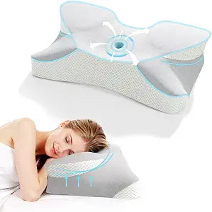 SENNOUL Cervical Neck Pillow for Sleeping - Memory Foam Pillows for Neck and Shoulder Pain, Cooling Side Sleeper Pillow with Ergonomic Contour & Orthopedic Support, for Side Back Stomach Sleepers