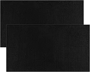 Extra Large (28 inch by 16 inch) Thick Rubber Service Bar Mat for Home Kitchen Counter Mat, Bartender Bar Mat, Dish Drying Mat, 2 Packs Black