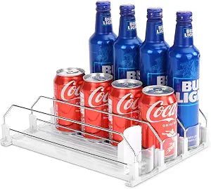 Automatic Soda Can Organizer for Refrigerator Can Dispenser for Beer Soda Seltzer Drink Pop Can Holder Self-Pushing Drink Organizer for Fridge Storage 12 cans of 11.15oz 12oz 16oz 16.9oz