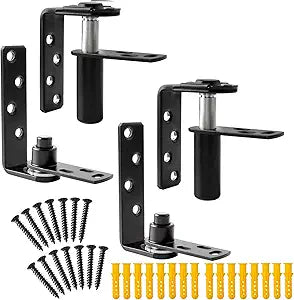 Tambee Saloon Door Hinges, Heavy Duty 304 Stainless Steel Double Swing Action Hinge Self Closing for Bar Cafe Patio Doors Black 2 Pack Swing Hinge