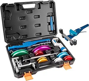 Beaiguna 15PCS Copper Pipe Bender Tool, Tubing Bender Hvac Tools Set for 1/4"-7/8" O.D. Pipes, 90 Forward/Reverse Pipe Tube Bender with 7 Heads, Upgraded Copper Benders Tool for Hvac Air Condition