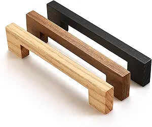 Black Square 7-1/2in 10 pcs Wooden Drawer Pulls Handle pulls for cabinets Kitchen Cabinet Drawer pulls Cabinet Door Pull