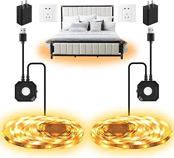 Motion Activated LED Strip Lights,2-Packs 9.8Ft Warm White Lighting