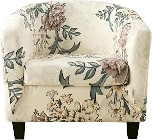 KRFOONN Club Chair Slipcover 2 Piece Stretch Round Barrel Chair Covers, B66