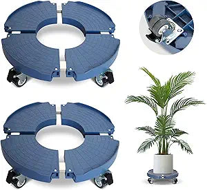2 Pack Rolling Plant Stand with Wheels,15-21Adjustable Heavy Duty Plant Caddy with Wheels for Indoor Outdoor Planter Dolly Lockable