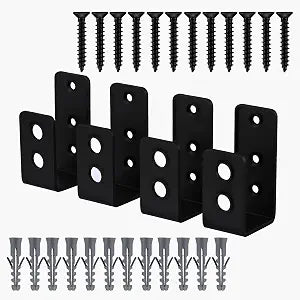 2x4 Door Barricade Brackets, 2 PcsDoor Hardware Brackets Fits 2x4 Bars, Door Security Barricade Bracketsset, for Home Barn Shed Garage Gate Bar Security Holder Doors Reinforcement,with Screws