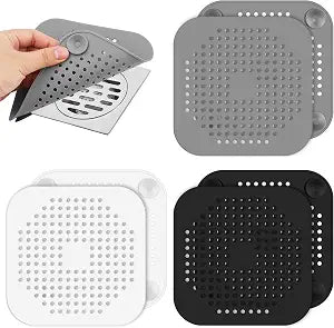 3Pcs Drain Hair Catcher - 5.7'' Silicone Shower Drain Protector - Reusable Sink Drain Strainer Hair Stopper for Shower Bathtub, Bathroom, Kitchen Sink, Laundry Floor Drain Filters