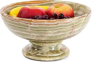 Radicaln Marble Fruit Bowl 10" Inches Green Handmade Key Bowl For Dining Table Centerpiece Dcor, Ideal Candy Dish, Serving and Decorative Bowl, Modern Fruit Bowl For Kitchen Countertop