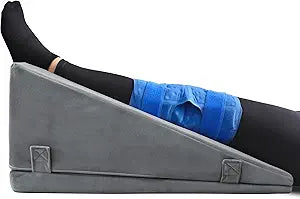 Leg Elevation Pillows for After Surgery  Keeps the Knee Straight, Ergonomic Wedge Pillow with Full-Leg Contour for Post-Op, Injury & Pain Relief, Reduces Swelling, Memory Foam & Washable Cover