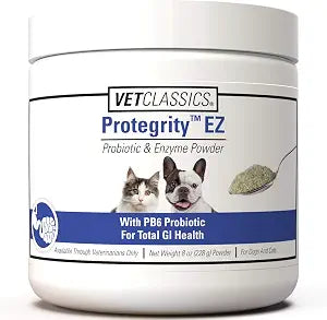 Vet Classics Protegrity EZ Probiotic Health Supplements for Dogs, Cats  Dog Digestive Support, Pet Gastrointestinal Health, Cat Stomach, Intestinal Balance  Pet Enzymes  8 Oz. Powder