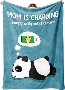 Craftique Mom Birthday Gifts, Funny Gifts for Mom- Mom's Charging Blanket- Moms Gift for Women from Daughter Son Husband, Super Soft Blanket Throw for Napping Travel, 8060
