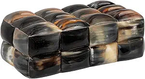 Creative Co-Op Decorative Horn Bubble Storage Box, Black and Brown