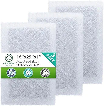 16x25 Replacement Filter Pads Compatible with MicroPower Guard Air Cleaner,Electrostatic Fiberglass+Activated Carbon(3 Pack)