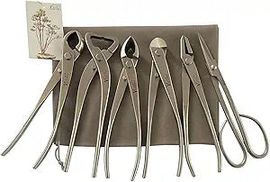 vouiu 6-Piece Bonsai Tool Set,Knob Cutter,Trunk Splitter,Concave Cutter,Wire Cutter,Jin Pliers,Bonsai Scissors