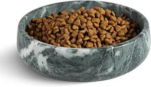 Karibiber Green Marble Dog Bowl, 6lbs Non-Slip,Non-Tipping Heavy Dogs Food Bowl, Large Dog Dish, Weighted Food and Water Bowls for Large Dogs, Natural Marble, Easy to Clean, Holds 6 Cups
