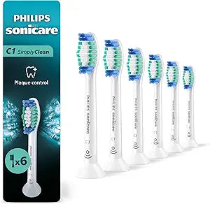 Philips Sonicare C1 SimplyClean Brush Heads, 6-Pack, 18 Month Supply, White