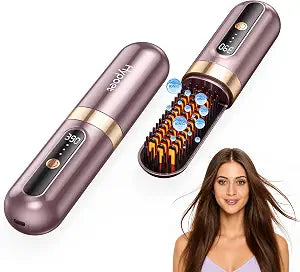 Go Brush Pro 2026 Upgraded Cordless Straightener Brush, 4000mAh Type-C Rechargeable - Portable Travel Hair Straightener with MCH Fast Heating, 3 Temperature Settings Styling Tool