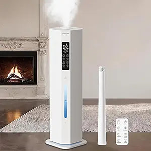 Humidifiers for Bedroom - GloryAir 2.38Gal/9L Top Fill Cool Mist Humidifier for Large Room 500ft┬▓ 120H Last with Auto Mode 7-Color Light Humidistat Aroma Box Quiet Humidifiers for Plants Baby & Adults