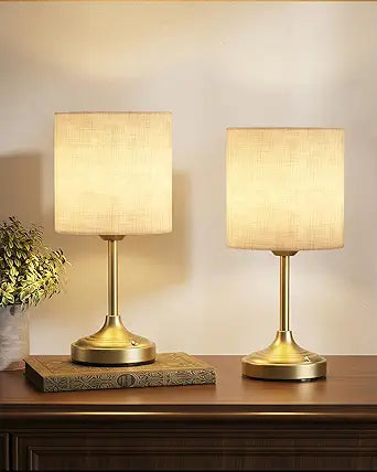Wireless Lamp, 2-Pack, 8000mAh, Dimmable, Ambient Light, 2700K, Touch Control, Portable, Small, LED, Rechargeable Table, Rechargeable, Cordless, Desk Lamp, Kitchen Lamp, Fabric Shade, for Dining Room