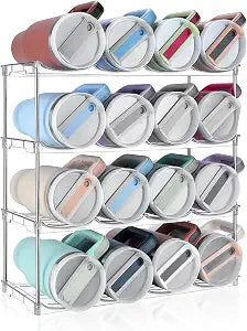 Stackable Water Bottle Organizer Large Compartment Water Bottle Holder