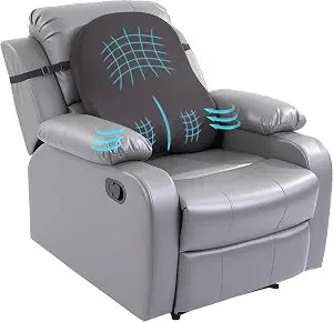 HOMBYS Extra Long Lumbar Support Pillow for Recliner Chair, 50D Molded Memory Foam Back Support Cushion with Full Back Support, Ergonomic Design & Breathable Cover (Grey)