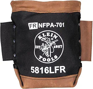 Klein Tools 5816LFR Flame Resistant Bolt Bag for Tool Storage with Leather Reinforced Rim and Bottom and Separated Tunnel Loops Connection