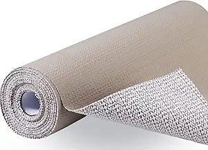 Premium Drawer and Shelf Liner for Cabinet, Non Adhesive Liner for Kitchen, Strong Grip Non Slip Shelf Liners for Kitchen Cabinets, Storage, Drawers, Shelves, Kitchenware and Tableware (Beige)