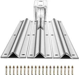 12 FT V-Track Galvanized Inverted V Track for Sliding Gate Rollers with Hardware Kit Heavy Duty Sliding Door Track Rail for Driveway Gate, Car Entry Door, Barn Doors and Outdoor Applications