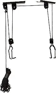 Bike Hanger - Overhead Hoist Pulley System with 100lb Capacity for Bicycles or Ladders - Secure Garage Ceiling Storage by Rad Sportz