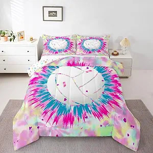 Feelyou Tie Dye Volleyball Ball Comforter Set Full Size Kids Boys Girls