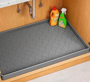 Jin&Bao Waterproof Under Sink Mat 40" x 19", Thick Silicone Mat Cabinet Protector for Kitchen and Bathroom, Shelf Liner, Home Organizer and Storage, Multipurpose Tray for Gadgets and Essentials