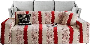 Christmas Couch Covers for Sofa,Red Washable Stretch Soft Cushion Decorations,Sofa Slipcovers Christmas - for Furniture Room Home Indoor Bedroom Seater Chair