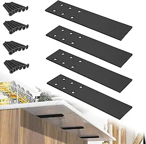 4-Pack Countertop Support Brackets Hidden Countertop Support 0.25" Thick Knee Wall Support Bracket Heavy Duty Bracket for Quartz/Granite/Wood/Concrete Countertops Screws Included (4, 10in)