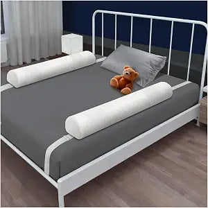 Asatdd Bed Rail for Toddlers with Adjustable Strap, Bed Guard Rail, Soft Memory Foam Toddler Bed Bumper for Twin, Full, Queen, King Beds with Washable Cover, 2 Pack