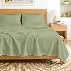 SGI bedding 100% Egyptian Cotton Sheets Queen Size  600 Thread Count Sheets Set, Soft, Cooling, 15" Deep Pocket, Luxury Hotel Bedding, Breathable, Durable - Moss