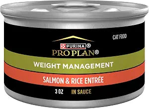 Purina Pro Plan Adult Weight Management Salmon and Rice Entree in Sauce Weight Control Cat Food 3 Ounce (Pack of 24)