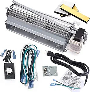Replacement Fireplace Blower Fan Kit for Regency Gas Stove, Insert, Fireplace, 910-331/P, Silver, Modern Design, 2 Speeds, Auto On/Off, 12.5 x 3.73 x 3.23 inches
