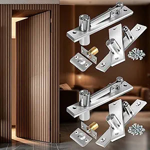 Hidden Pivot Hinges, Hidden Door Hinges, Hidden Hinge Hardware Accessories,Ball Catch Hardware for Max 200 Lb Heavy Duty Wood Doors & Hidden and Secret Bookcase (Side Mount 220 lbs 2 Set)