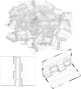 80 Pcs Small Clear Acrylic Hinges, Clear Plastic Hinges for Cabinet Drawer Room Door Acrylic Box, Transparent Mini Hinge for Crafts (1.18 Inch x 1.38 Inch)