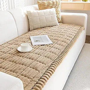 Pet Couch Cover Dogs Washable Non-Slip Couch Protector Fuzzy Cat Sofa Covers for 3 Cushion Sofa Pet Friendly Couch Protector Dog Mat for Couches and Sofas Coffee, 27.6 x 82.7