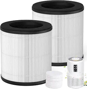 2-Pack B-D02U Replacement Filter Compatible with VEWIOR B-D02U Purifier, 3-Stage Filtration Filters, with Aromatherapy Tablets