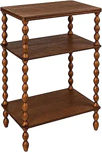 Creative Co-Op Bobbin Leg Rectangle Wood Accent Table, Walnut