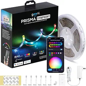 Geeni Prisma Symphony Smart LED Strip Lights, RGBIC Neon Color, 16.4 ft.