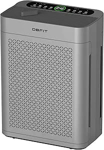 Air Purifiers for Home Large Room up to 3000sq.ft, DBFIT Double-Sided Air Purifier with Washable Filter, Air Quality Sensor, Air Cleaner for Bedroom (Grey)