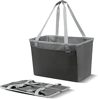 CleverMade EcoBasket Collapsible Tote Basket  Reusable Grocery Tote