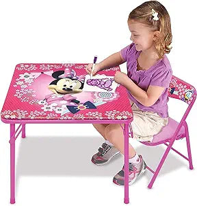 Minnie Mouse Table & Chair Set for Toddlers 24-48M, Includes 1 Table & 1 Chair [Amazon Exclusive] Table: 20"L x 20"W x 16.4"H, Chair: 12"L x 11.6"W x 17"H - Weight Limit: 70 lbs