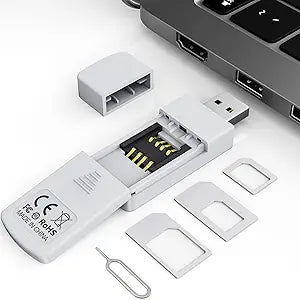 SIM Card Reader-Micro/Nano/Standard Sim Card Readers-USB to SIM Card Adapter Edit,Sim Card Adapter Kit with Eject Pin and Read Messages/Contacts,SIM Card Reader for Laptops Computer Windows