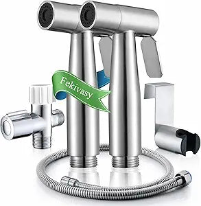 2 Pack Handheld Bidet Toilet Sprayer Set - Stainless Steel Muslim Shower Diaper Sprayer Jet for Toilet Wall or Mount
