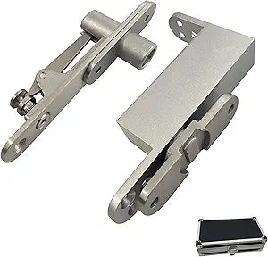 Self Closing Pivot Door Hinges, Hidden Door Pivot Hinges, 360 Degree Shaft Swing Door Pivot Hinges Hardware, Stainless Steel Hinge System for Invisible Concealed Secret Wood Door Soft Close (Black)
