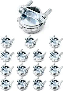 QWORK Cable Connector, 16 Pieces 1/2" Clamp Type Cable Connectors, Steel Connector for Metallic Conduit Protect Cables